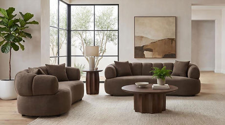 Casarin Brown Fabric 2-Piece Channel-Back Sofa Set from Coaster - Luna Furniture