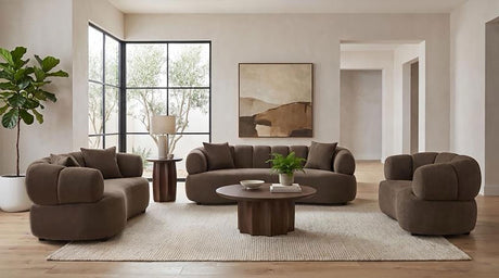 Casarin Brown Fabric 3-Piece Channel-Back Sofa Set from Coaster - Luna Furniture