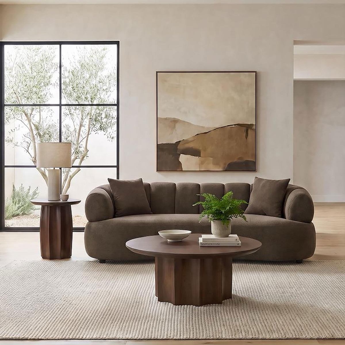 Casarin Brown Fabric Channel-Back Sofa from Coaster - Luna Furniture