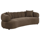 Casarin Brown Fabric Channel-Back Sofa