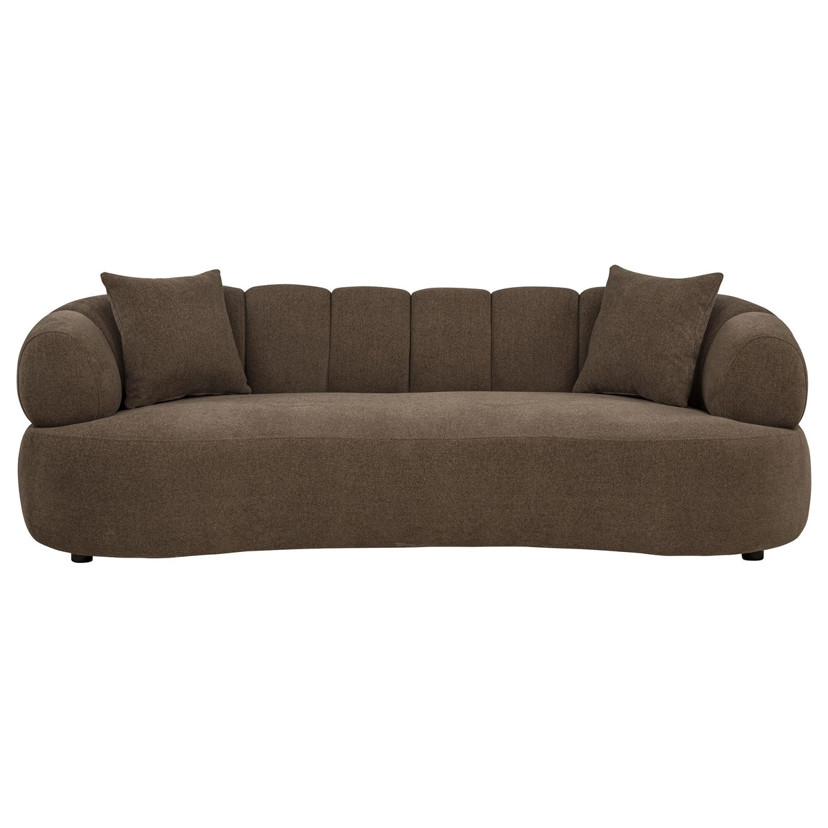 Casarin Brown Fabric Channel-Back Sofa