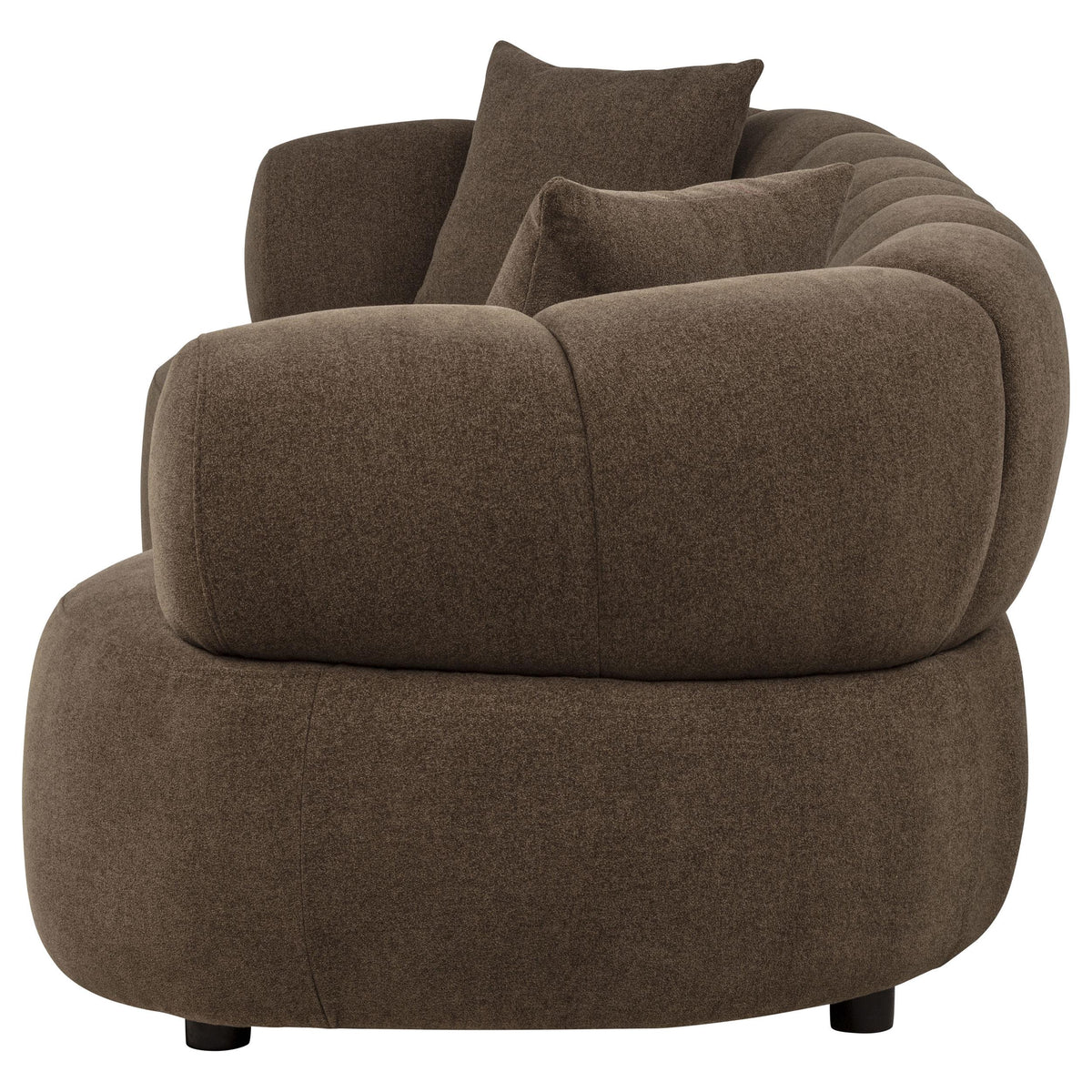 Casarin Brown Fabric Channel-Back Sofa