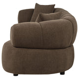 Casarin Brown Fabric Channel-Back Sofa