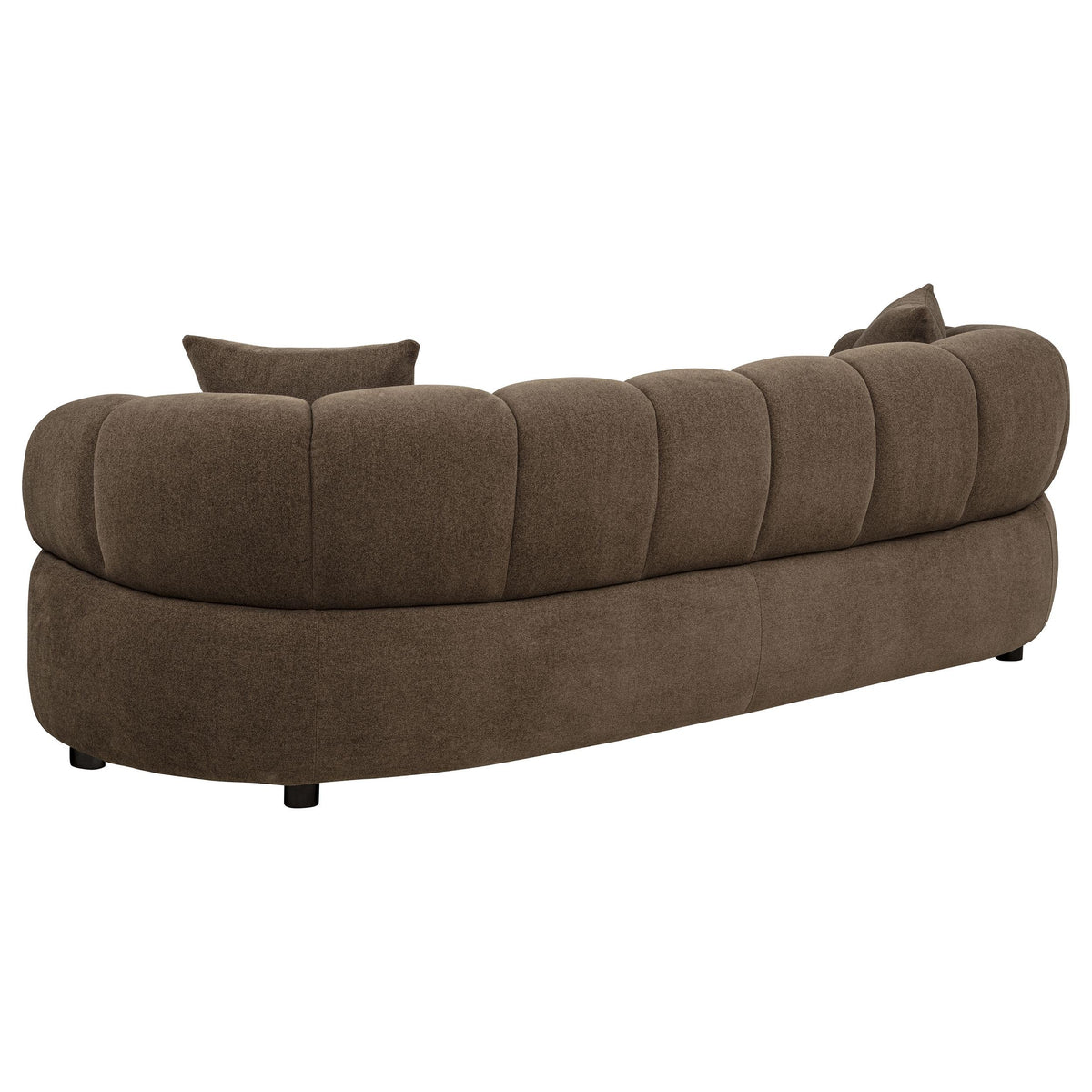 Casarin Brown Fabric Channel-Back Sofa