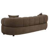 Casarin Brown Fabric Channel-Back Sofa