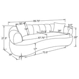 Casarin Brown Fabric Channel-Back Sofa