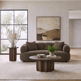 Casarin Brown Fabric Channel-Back Loveseat from Coaster - Luna Furniture