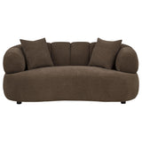 Casarin Brown Fabric Channel-Back Loveseat