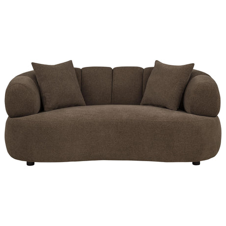 Casarin Brown Fabric Channel-Back Loveseat from Coaster - Luna Furniture
