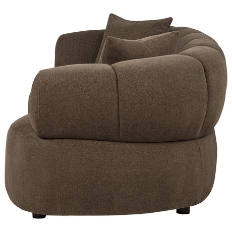 Casarin Brown Fabric Channel-Back Loveseat from Coaster - Luna Furniture