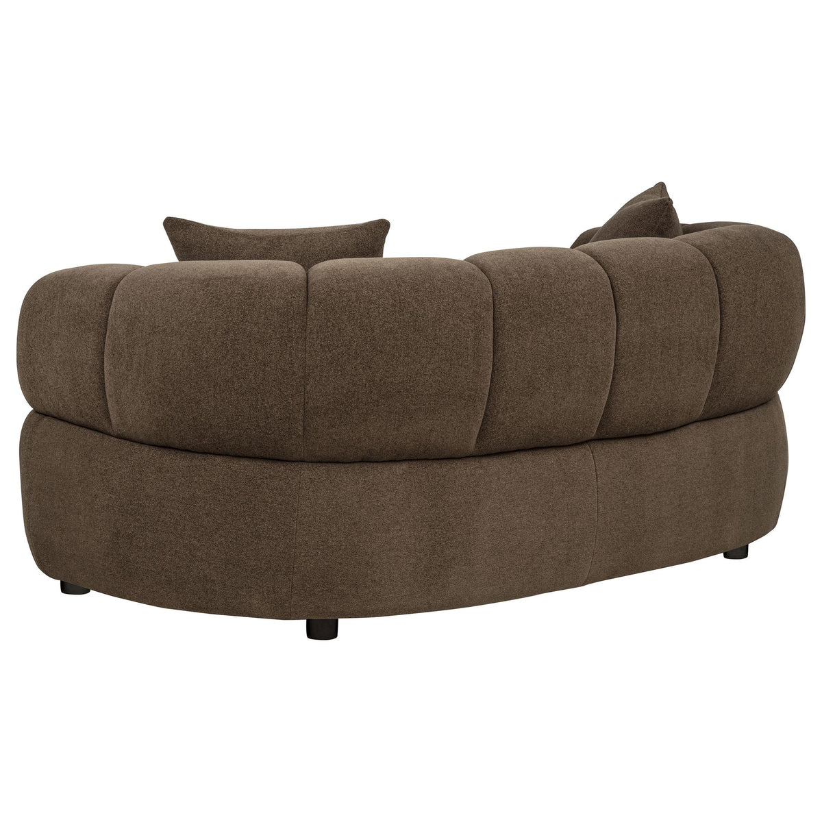 Casarin Brown Fabric Channel-Back Loveseat