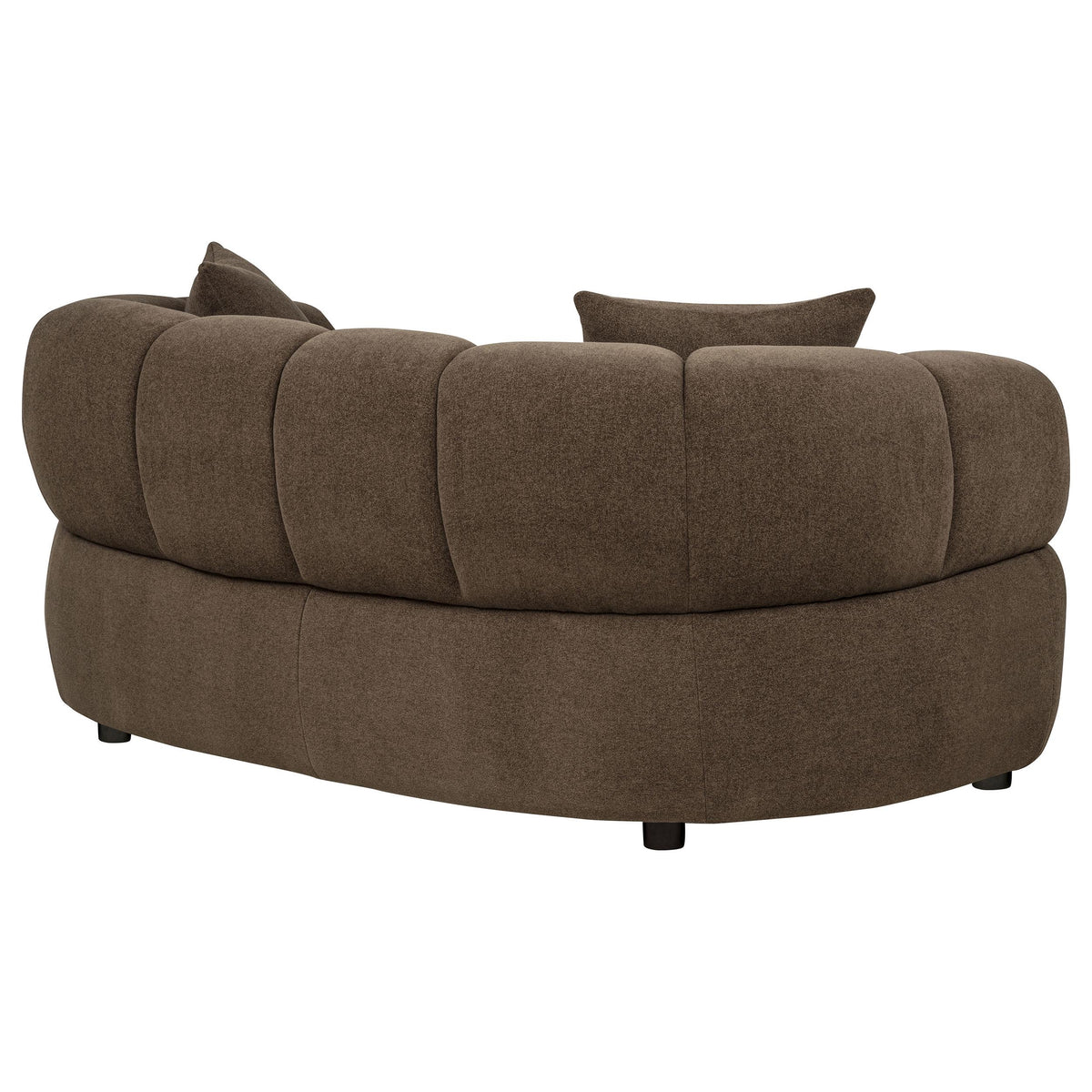Casarin Brown Fabric Channel-Back Loveseat