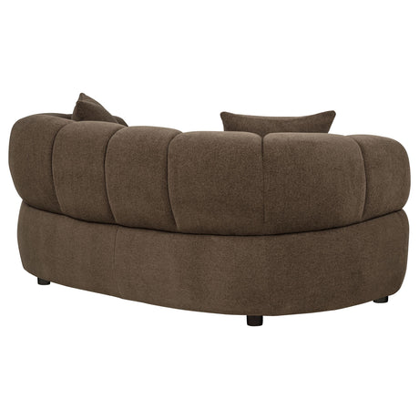 Casarin Brown Fabric Channel-Back Loveseat from Coaster - Luna Furniture