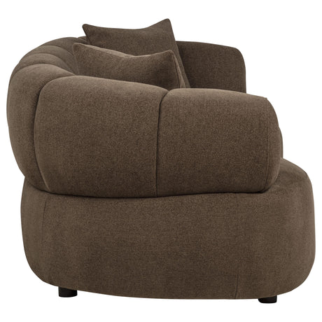 Casarin Brown Fabric Channel-Back Loveseat from Coaster - Luna Furniture