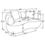 Casarin Brown Fabric Channel-Back Loveseat