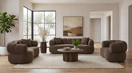 Casarin Brown Fabric Channel-Back Loveseat from Coaster - Luna Furniture