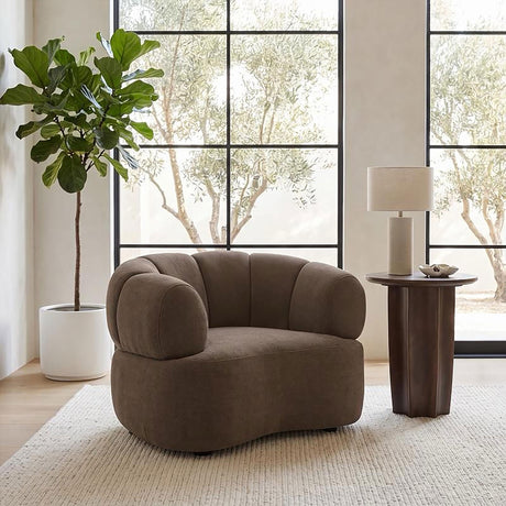 Casarin Brown Fabric Channel-Back Accent Chair from Coaster - Luna Furniture