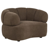 Casarin Brown Fabric Channel-Back Accent Chair