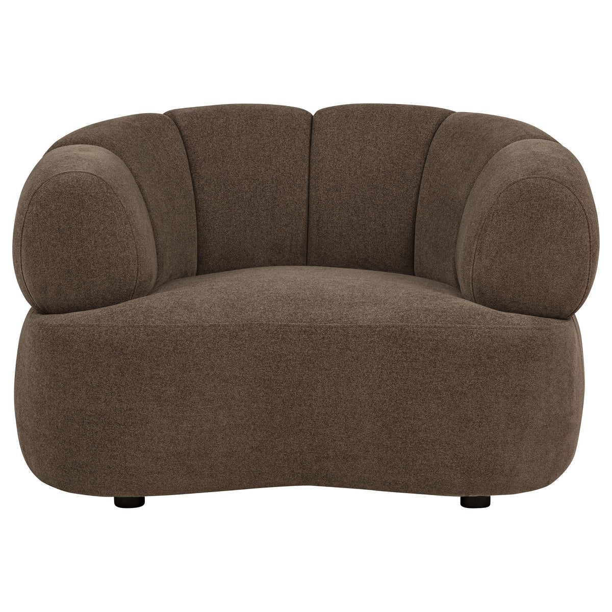 Casarin Brown Fabric Channel-Back Accent Chair