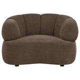 Casarin Brown Fabric Channel-Back Accent Chair