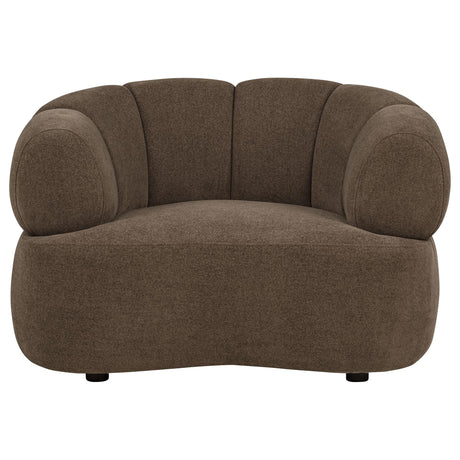 Casarin Brown Fabric Channel-Back Accent Chair from Coaster - Luna Furniture