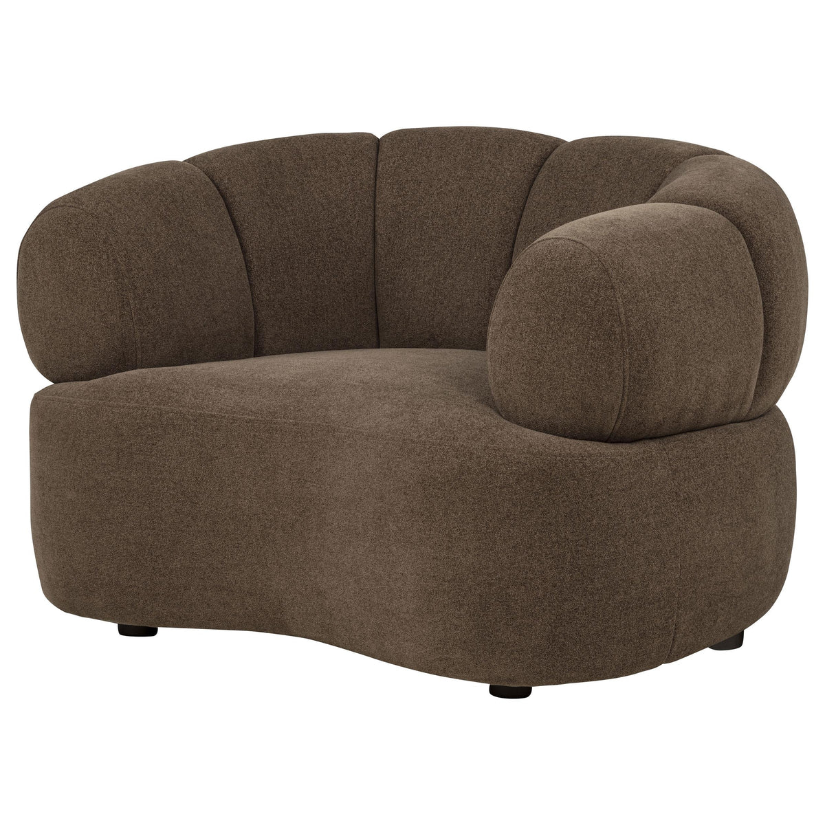 Casarin Brown Fabric Channel-Back Accent Chair
