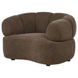 Casarin Brown Fabric Channel-Back Accent Chair