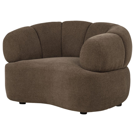 Casarin Brown Fabric Channel-Back Accent Chair from Coaster - Luna Furniture