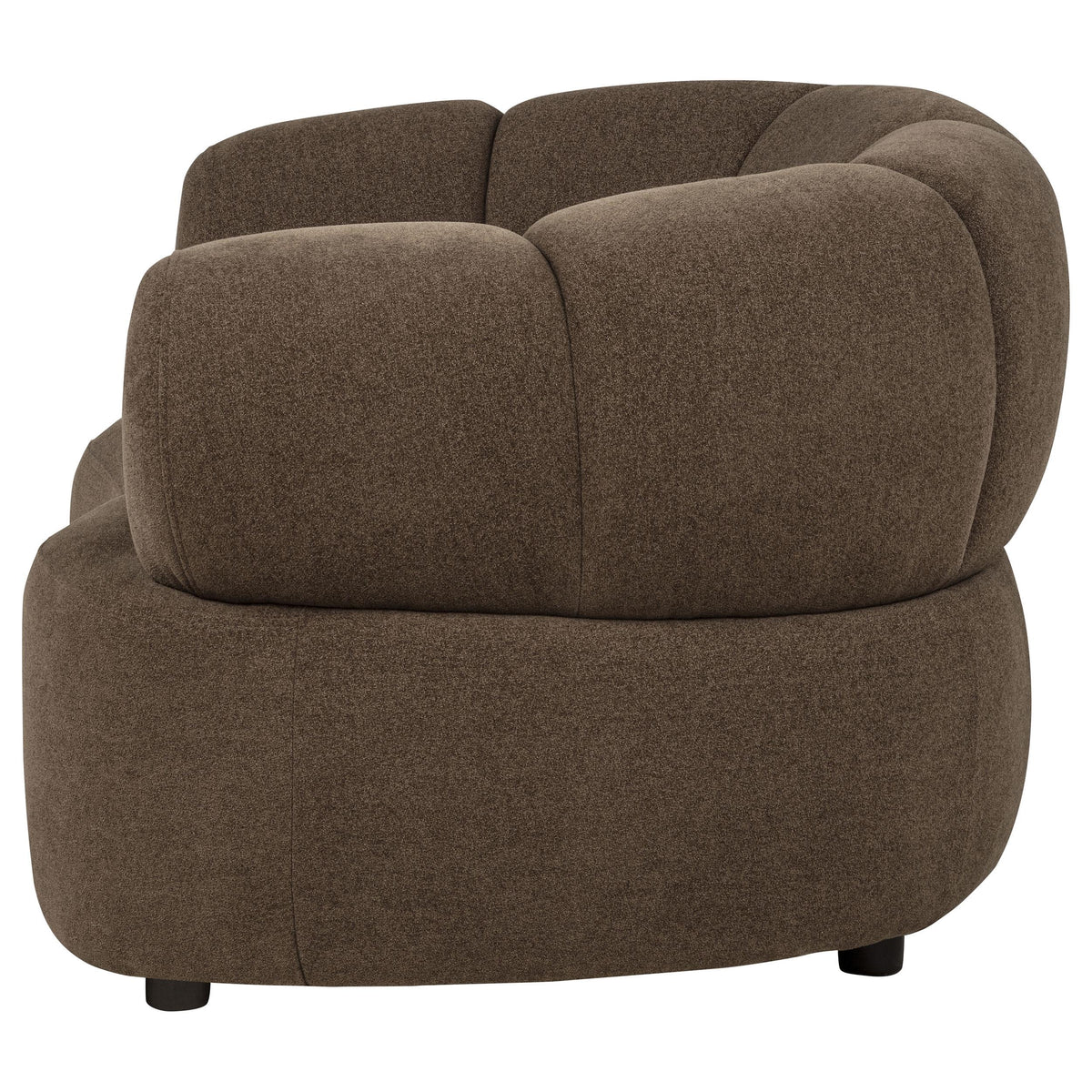 Casarin Brown Fabric Channel-Back Accent Chair