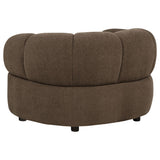 Casarin Brown Fabric Channel-Back Accent Chair