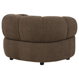 Casarin Brown Fabric Channel-Back Accent Chair