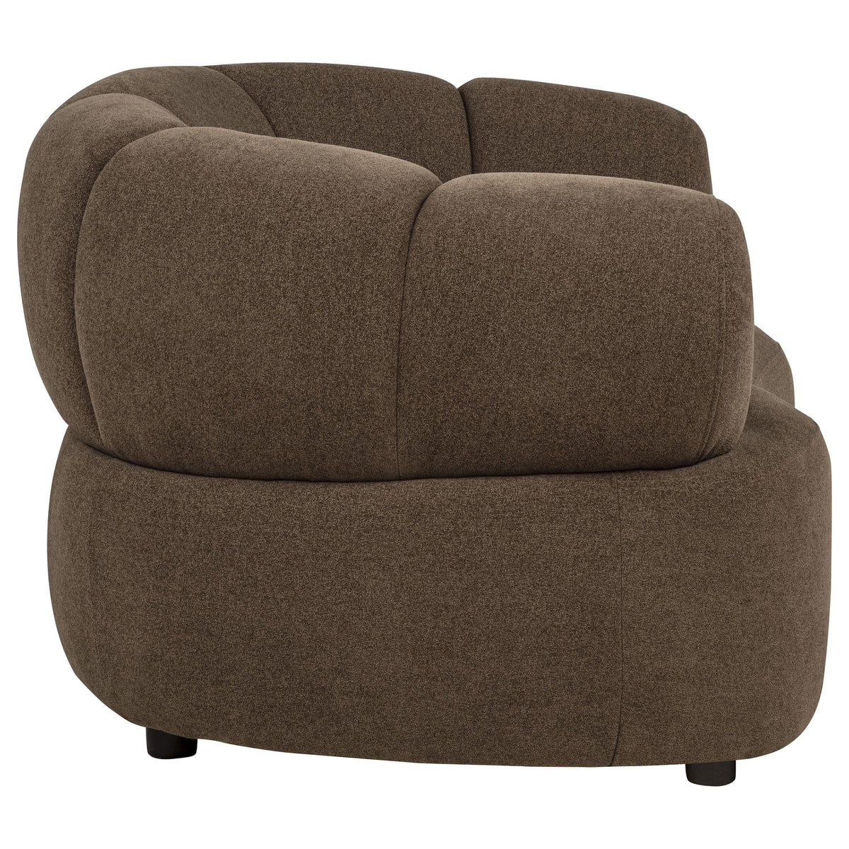 Casarin Brown Fabric Channel-Back Accent Chair