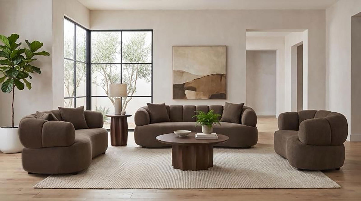 Casarin Brown Fabric Channel-Back Accent Chair from Coaster - Luna Furniture