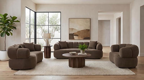 Casarin Brown Fabric Channel-Back Accent Chair from Coaster - Luna Furniture