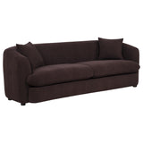 Delroy Aubergine Polyester Upholstery 3-Piece Stationary Sofa Set