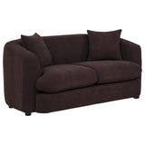 Delroy Aubergine Polyester Upholstery 3-Piece Stationary Sofa Set