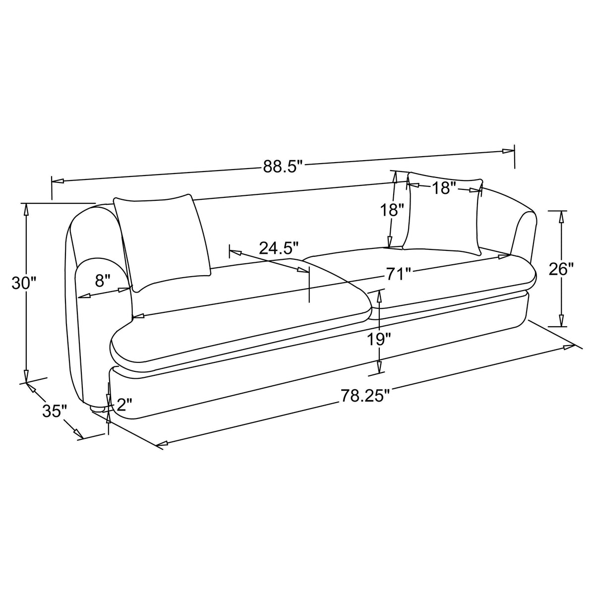 Delroy Aubergine Polyester Upholstery 3-Piece Stationary Sofa Set