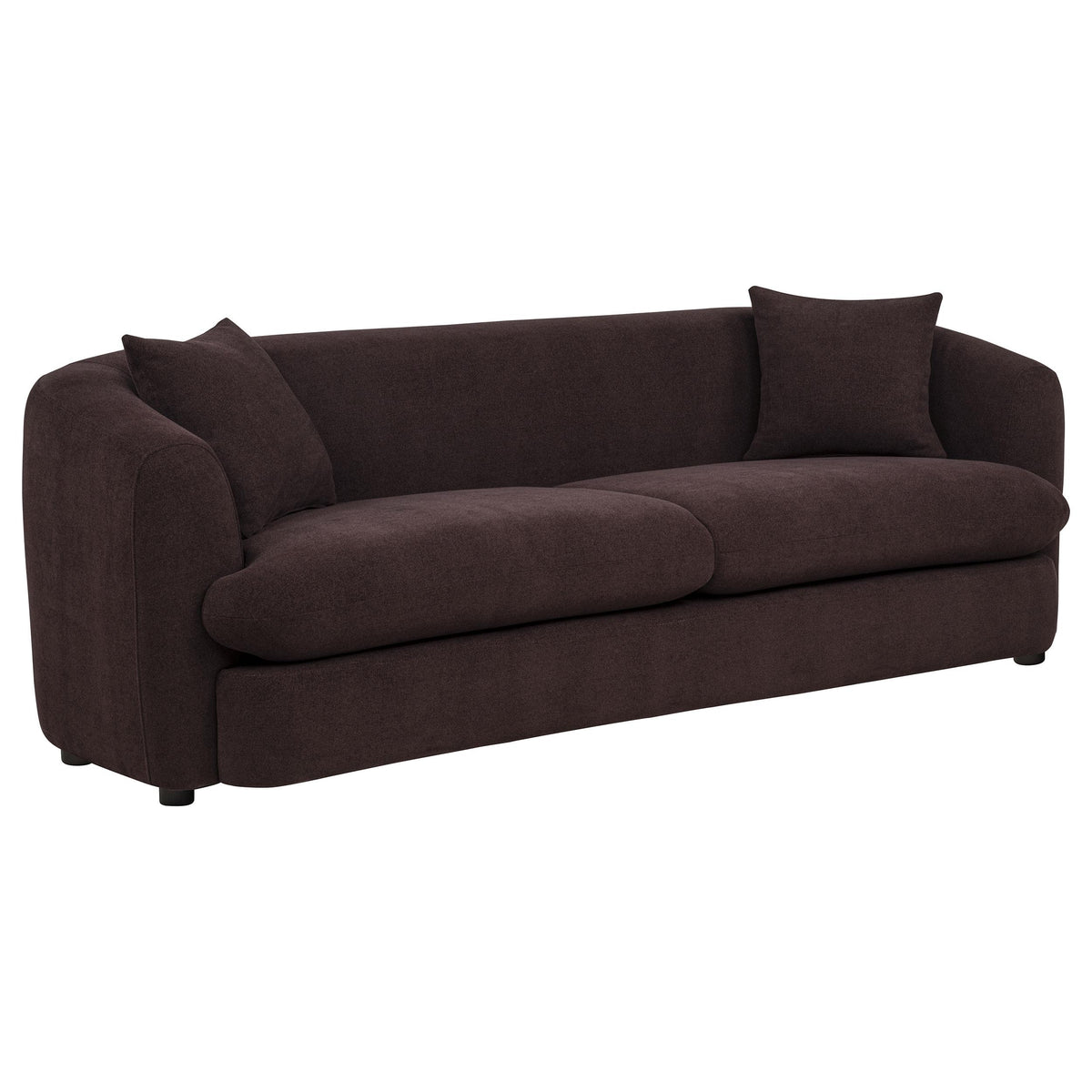 Delroy Aubergine Polyester Upholstery 3-Seat Stationary Sofa
