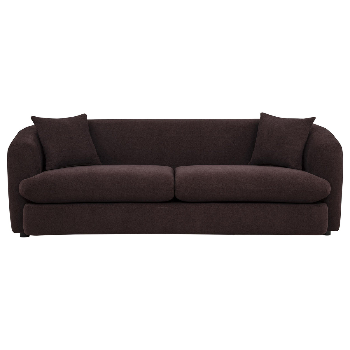 Delroy Aubergine Polyester Upholstery 3-Seat Stationary Sofa
