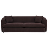 Delroy Aubergine Polyester Upholstery 3-Seat Stationary Sofa