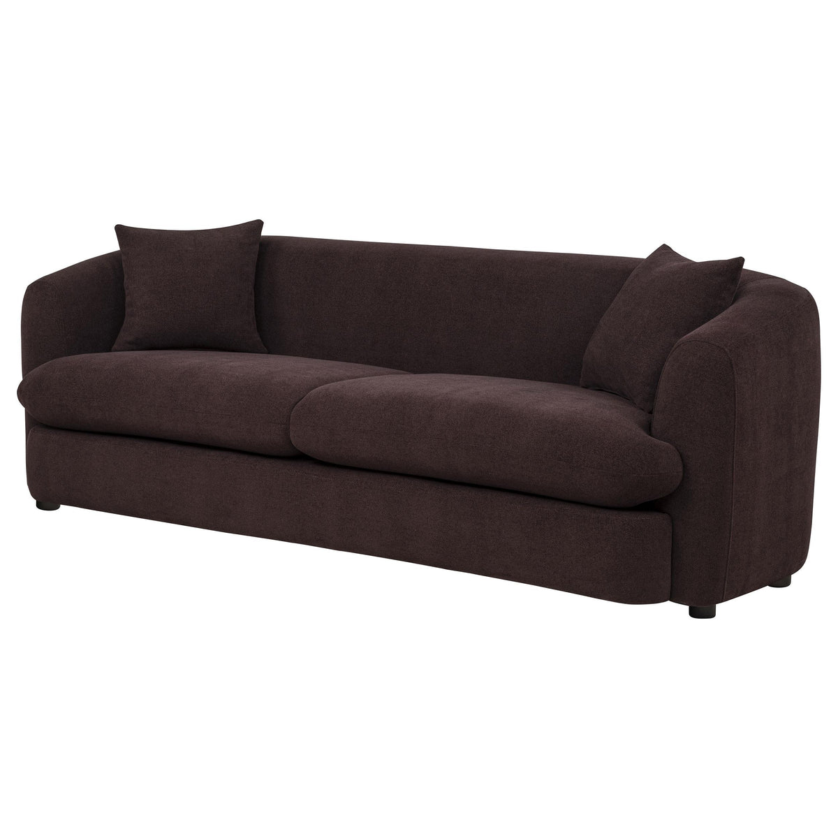 Delroy Aubergine Polyester Upholstery 3-Seat Stationary Sofa