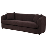Delroy Aubergine Polyester Upholstery 3-Seat Stationary Sofa