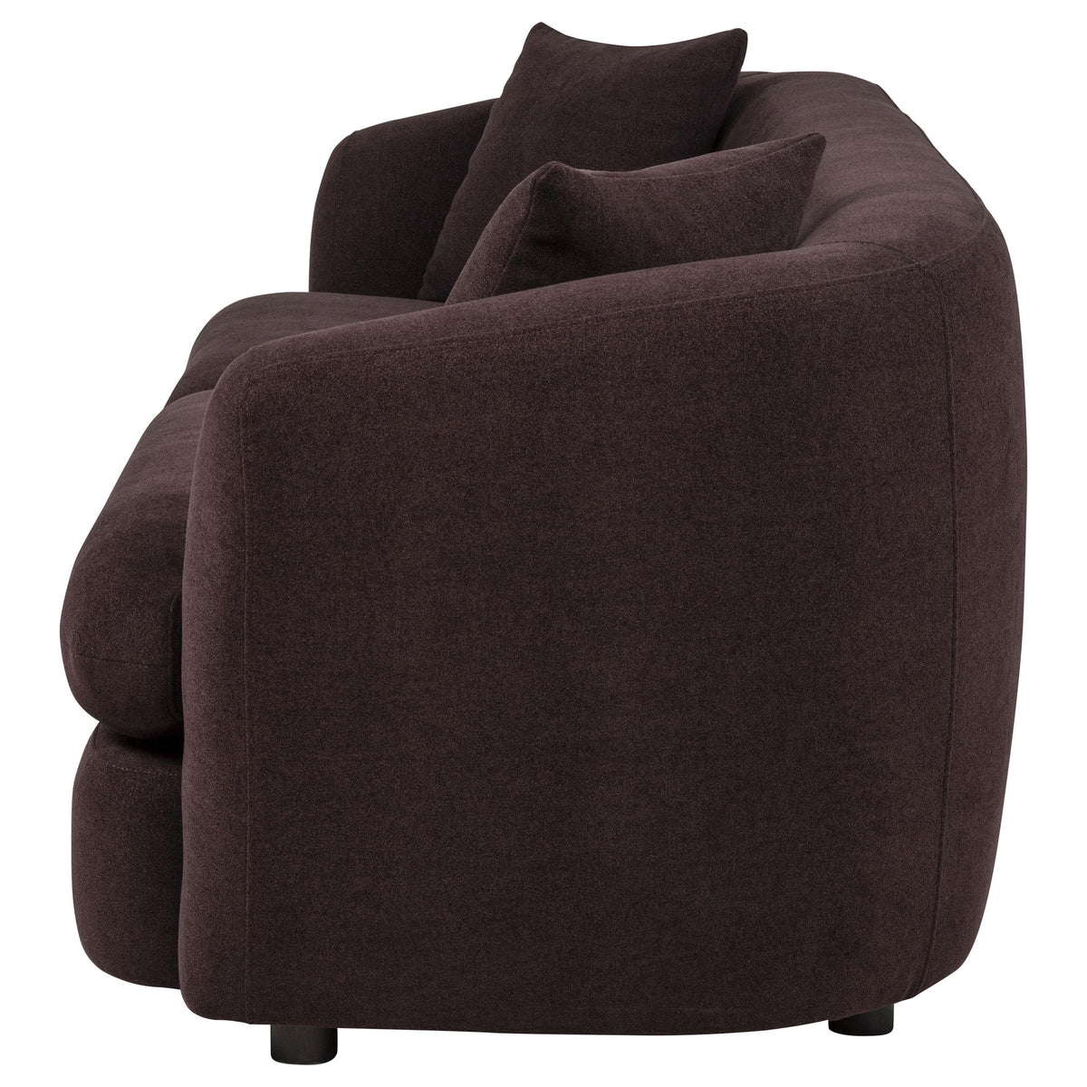 Delroy Aubergine Polyester Upholstery 3-Seat Stationary Sofa