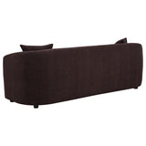 Delroy Aubergine Polyester Upholstery 3-Seat Stationary Sofa