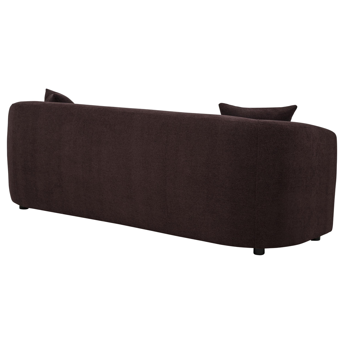 Delroy Aubergine Polyester Upholstery 3-Seat Stationary Sofa