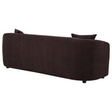 Delroy Aubergine Polyester Upholstery 3-Seat Stationary Sofa