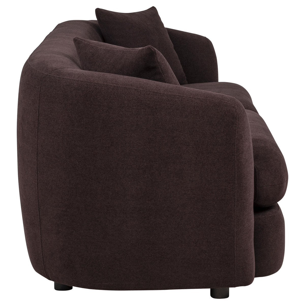 Delroy Aubergine Polyester Upholstery 3-Seat Stationary Sofa