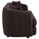 Delroy Aubergine Polyester Upholstery 3-Seat Stationary Sofa