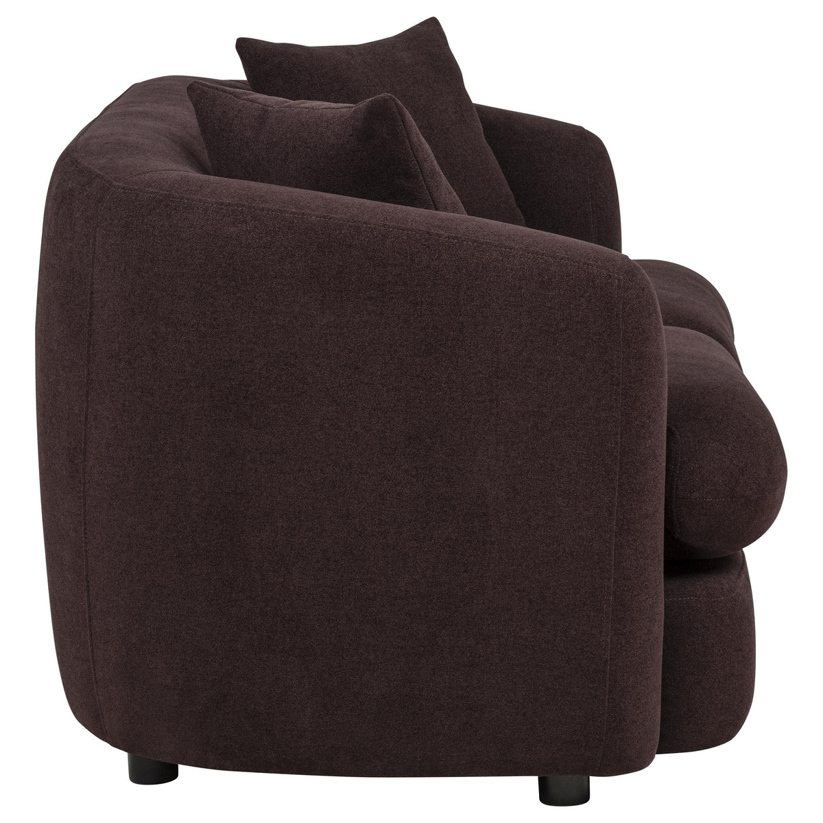 Delroy Aubergine Polyester Upholstery 2-Seat Stationary Loveseat