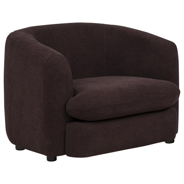 Delroy Aubergine Polyester Upholstery Stationary Accent Chair